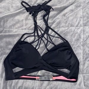 black criss cross bikini top size medium